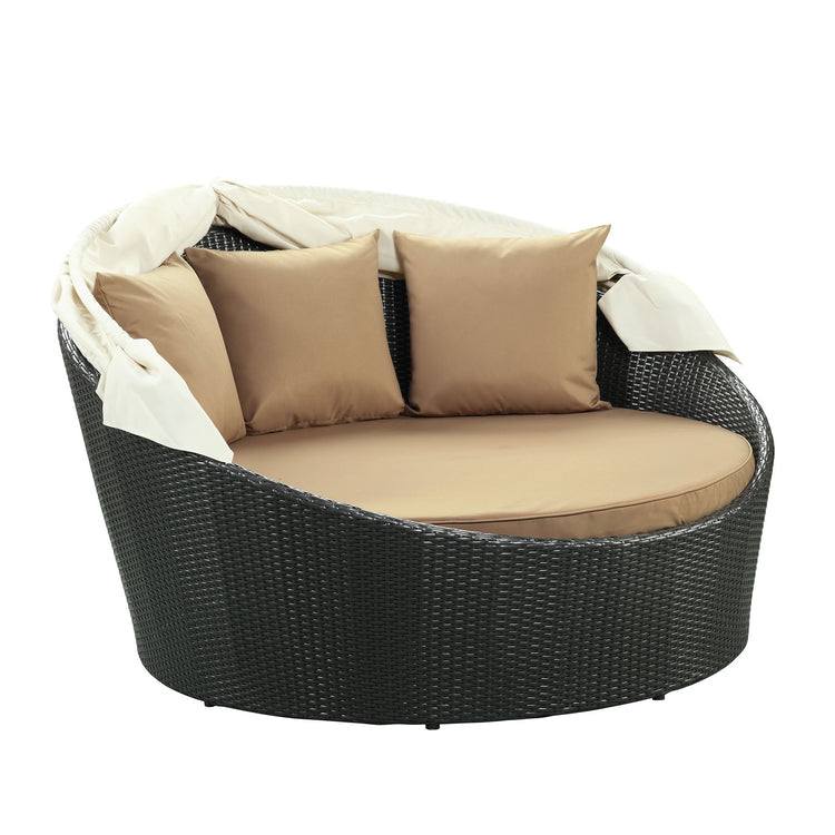 Siesta Canopy Outdoor Patio Daybed - Espresso Mocha