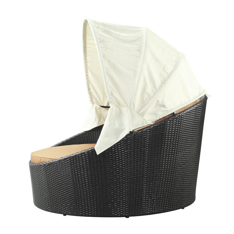 Siesta Canopy Outdoor Patio Daybed - Espresso Mocha