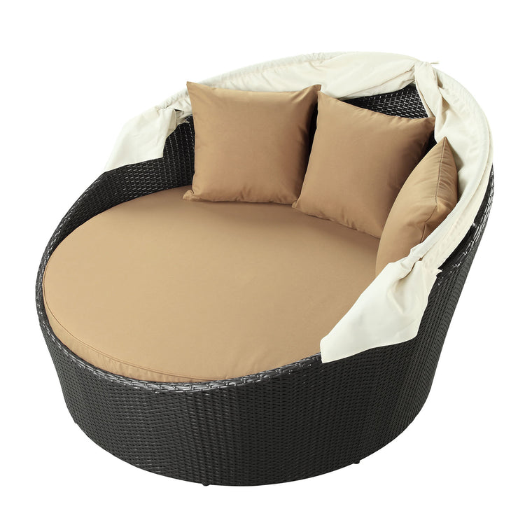 Siesta Canopy Outdoor Patio Daybed - Espresso Mocha