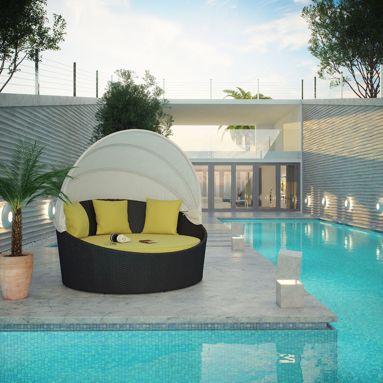 Siesta Canopy Outdoor Patio Daybed - Espresso Peridot