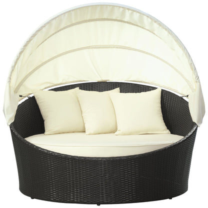 Siesta Canopy Outdoor Patio Daybed - Espresso White