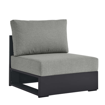 Tahoe Outdoor Patio Powder-Coated Aluminum Modular Armless Chair - Gray Gray