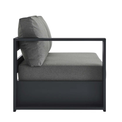 Tahoe Outdoor Patio Powder-Coated Aluminum Modular Left-Facing Loveseat - Gray Charcoal