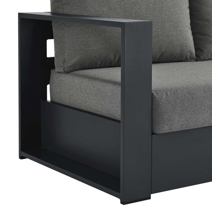 Tahoe Outdoor Patio Powder-Coated Aluminum Modular Left-Facing Loveseat - Gray Charcoal