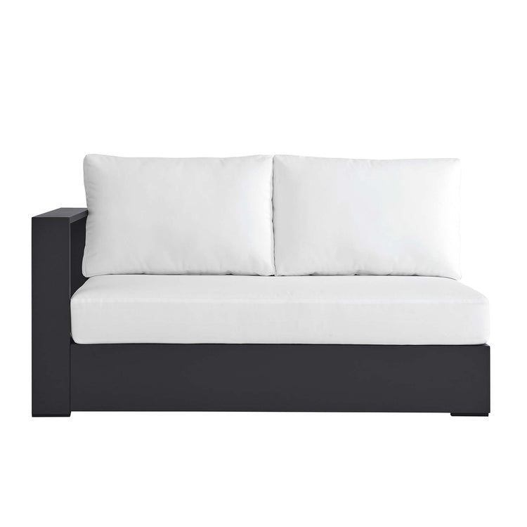 Tahoe Outdoor Patio Powder-Coated Aluminum Modular Left-Facing Loveseat - Gray White
