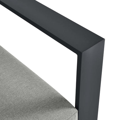 Tahoe Outdoor Patio Powder-Coated Aluminum Modular Right-Facing Loveseat - Gray Gray