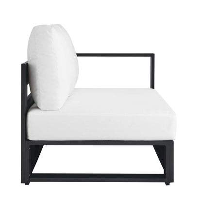 Tahoe Outdoor Patio Powder-Coated Aluminum Modular Right-Facing Loveseat - Gray White