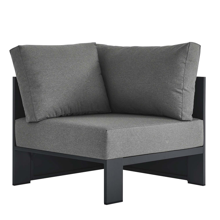 Tahoe Outdoor Patio Powder-Coated Aluminum Modular Corner Chair - Gray Charcoal