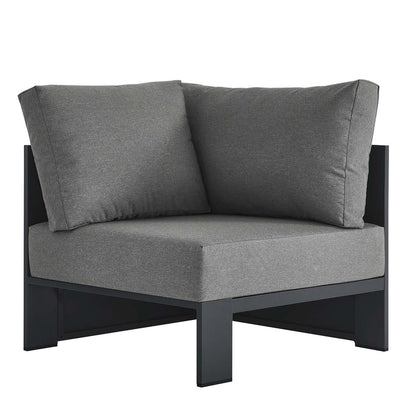 Tahoe Outdoor Patio Powder-Coated Aluminum Modular Corner Chair - Gray Charcoal
