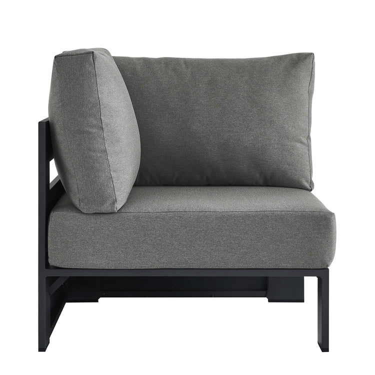 Tahoe Outdoor Patio Powder-Coated Aluminum Modular Corner Chair - Gray Charcoal