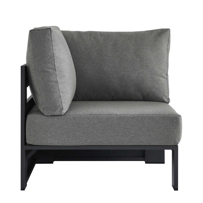 Tahoe Outdoor Patio Powder-Coated Aluminum Modular Corner Chair - Gray Charcoal
