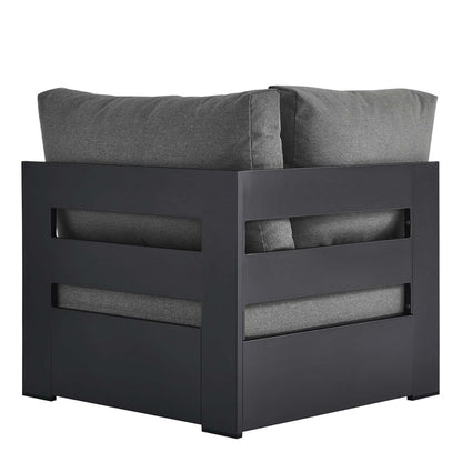 Tahoe Outdoor Patio Powder-Coated Aluminum Modular Corner Chair - Gray Charcoal