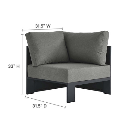 Tahoe Outdoor Patio Powder-Coated Aluminum Modular Corner Chair - Gray Charcoal