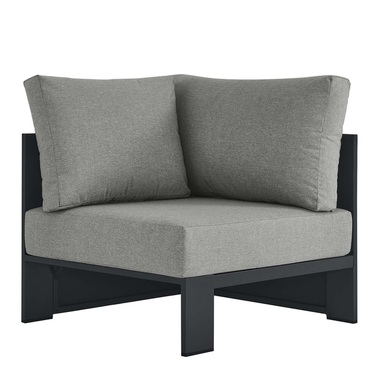 Tahoe Outdoor Patio Powder-Coated Aluminum Modular Corner Chair - Gray Gray