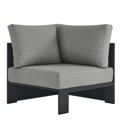 Tahoe Outdoor Patio Powder-Coated Aluminum Modular Corner Chair - Gray Gray