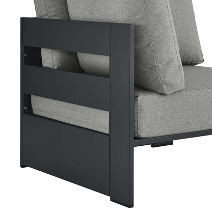 Tahoe Outdoor Patio Powder-Coated Aluminum Modular Corner Chair - Gray Gray