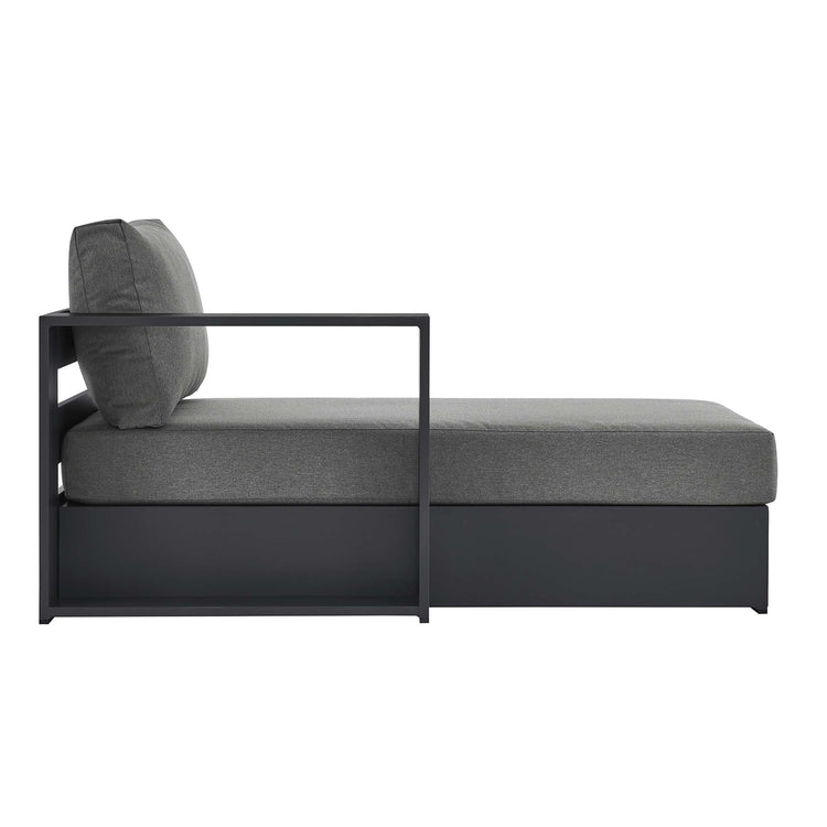 Tahoe Outdoor Patio Powder-Coated Aluminum Modular Left-Facing Chaise Lounge - Gray Charcoal