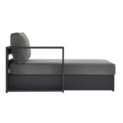 Tahoe Outdoor Patio Powder-Coated Aluminum Modular Left-Facing Chaise Lounge - Gray Charcoal