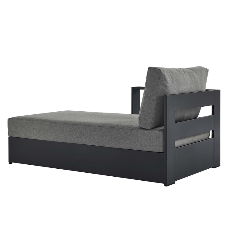 Tahoe Outdoor Patio Powder-Coated Aluminum Modular Left-Facing Chaise Lounge - Gray Charcoal