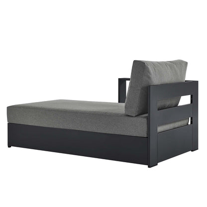 Tahoe Outdoor Patio Powder-Coated Aluminum Modular Left-Facing Chaise Lounge - Gray Charcoal