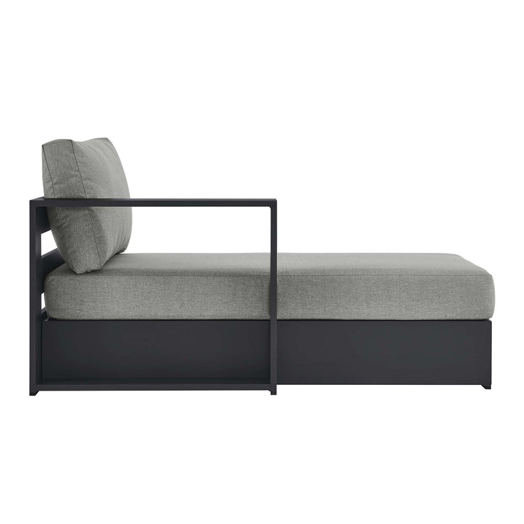 Tahoe Outdoor Patio Powder-Coated Aluminum Modular Left-Facing Chaise Lounge - Gray Gray