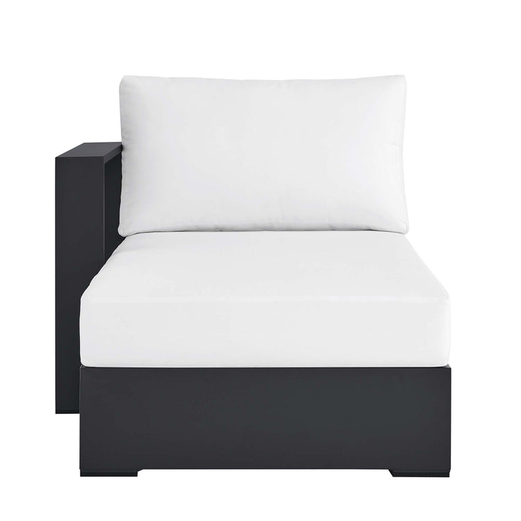 Tahoe Outdoor Patio Powder-Coated Aluminum Modular Left-Facing Chaise Lounge - Gray White