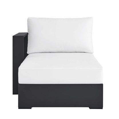 Tahoe Outdoor Patio Powder-Coated Aluminum Modular Left-Facing Chaise Lounge - Gray White