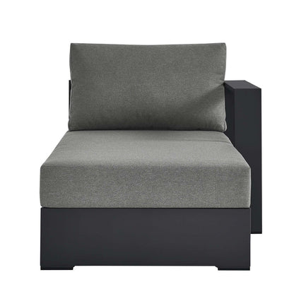 Tahoe Outdoor Patio Powder-Coated Aluminum Modular Right-Facing Chaise Lounge - Gray Charcoal