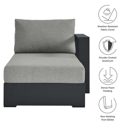 Tahoe Outdoor Patio Powder-Coated Aluminum Modular Right-Facing Chaise Lounge - Gray Gray
