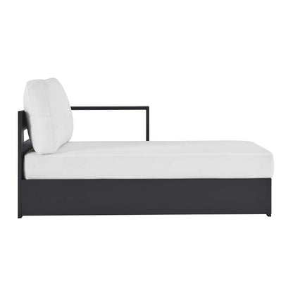 Tahoe Outdoor Patio Powder-Coated Aluminum Modular Right-Facing Chaise Lounge - Gray White