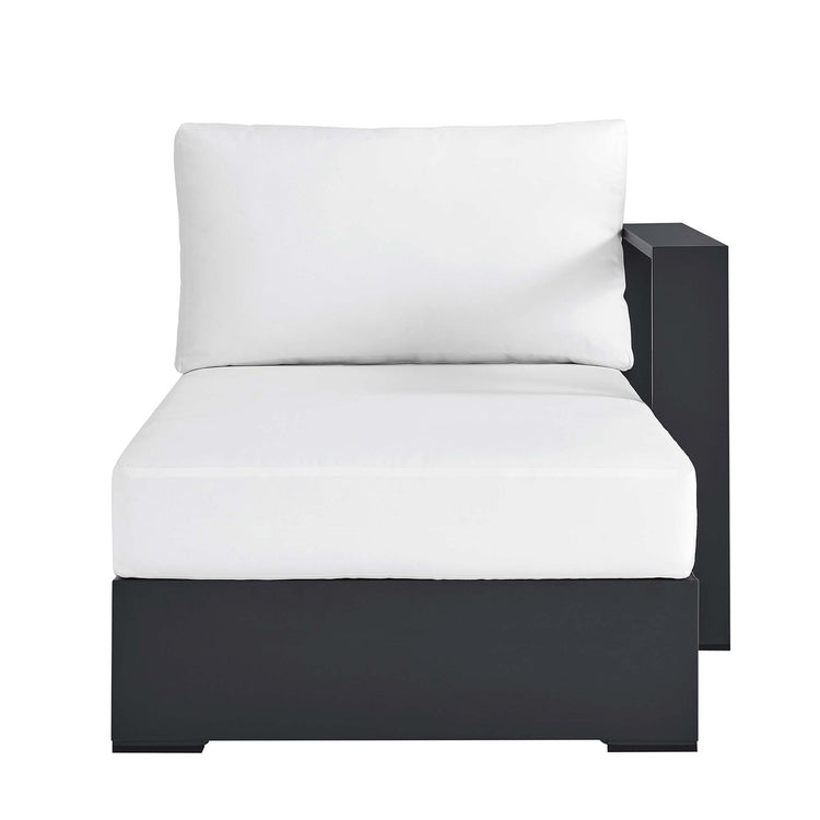 Tahoe Outdoor Patio Powder-Coated Aluminum Modular Right-Facing Chaise Lounge - Gray White