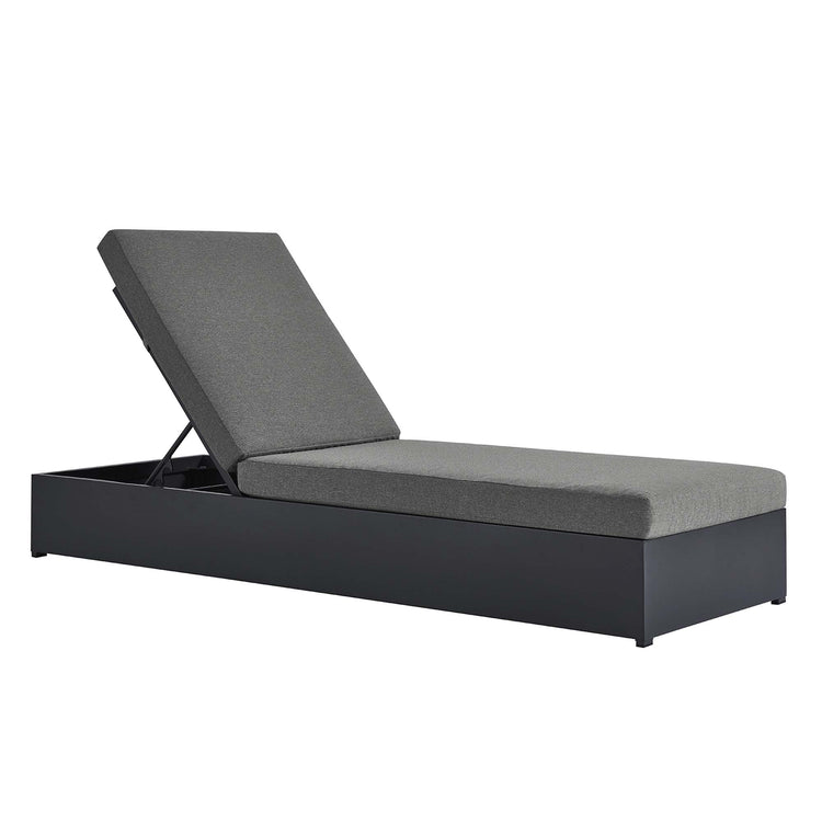 Tahoe Outdoor Patio Powder-Coated Aluminum Chaise Lounge Chair - Gray Charcoal