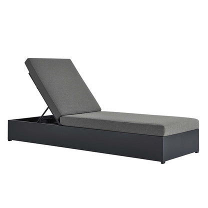 Tahoe Outdoor Patio Powder-Coated Aluminum Chaise Lounge Chair - Gray Charcoal
