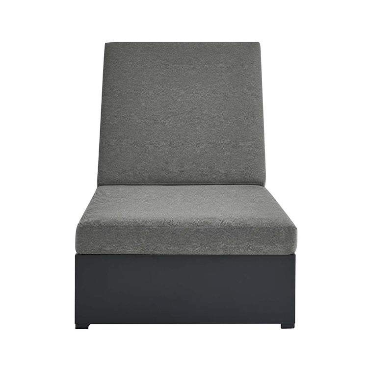 Tahoe Outdoor Patio Powder-Coated Aluminum Chaise Lounge Chair - Gray Charcoal