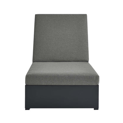 Tahoe Outdoor Patio Powder-Coated Aluminum Chaise Lounge Chair - Gray Charcoal