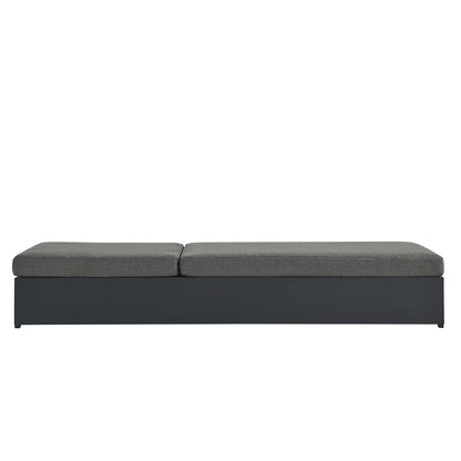Tahoe Outdoor Patio Powder-Coated Aluminum Chaise Lounge Chair - Gray Charcoal