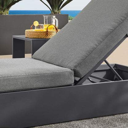Tahoe Outdoor Patio Powder-Coated Aluminum Chaise Lounge Chair - Gray Charcoal