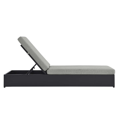 Tahoe Outdoor Patio Powder-Coated Aluminum Chaise Lounge Chair - Gray Gray