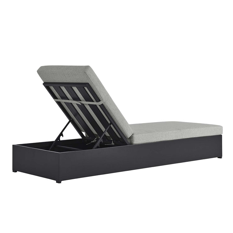 Tahoe Outdoor Patio Powder-Coated Aluminum Chaise Lounge Chair - Gray Gray