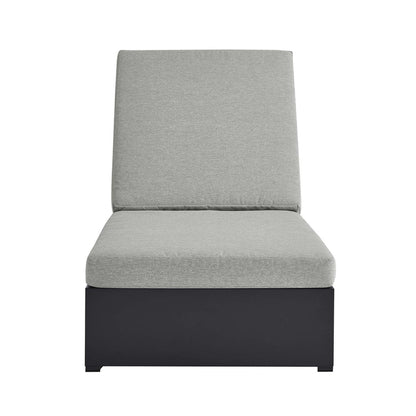 Tahoe Outdoor Patio Powder-Coated Aluminum Chaise Lounge Chair - Gray Gray