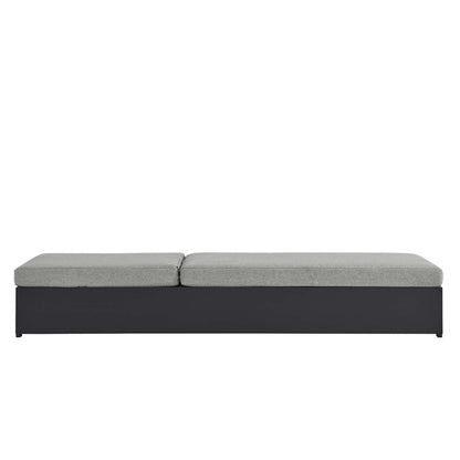 Tahoe Outdoor Patio Powder-Coated Aluminum Chaise Lounge Chair - Gray Gray