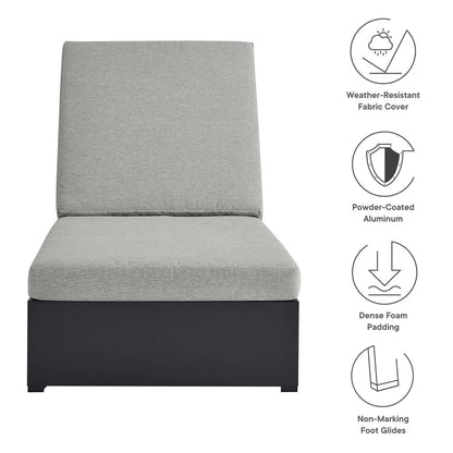 Tahoe Outdoor Patio Powder-Coated Aluminum Chaise Lounge Chair - Gray Gray