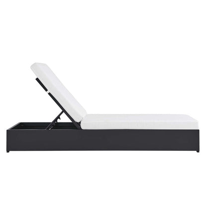 Tahoe Outdoor Patio Powder-Coated Aluminum Chaise Lounge Chair - Gray White