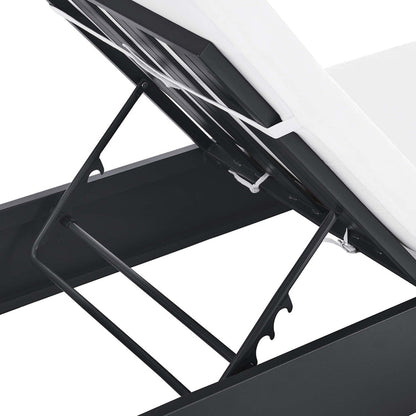 Tahoe Outdoor Patio Powder-Coated Aluminum Chaise Lounge Chair - Gray White