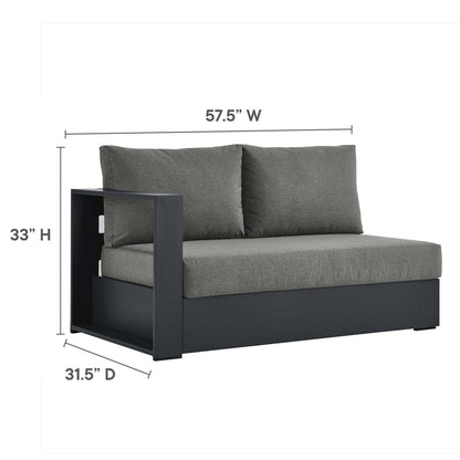 Tahoe 2-Piece Outdoor Patio Powder-Coated Aluminum Right-Facing Chaise Sectional Sofa Set - Gray Charcoal