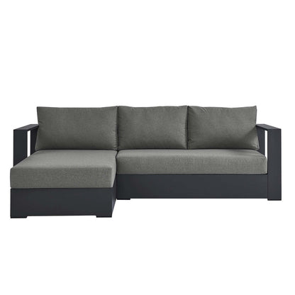 Tahoe 2-Piece Outdoor Patio Powder-Coated Aluminum Left-Facing Chaise Sectional Sofa Set - Gray Charcoal
