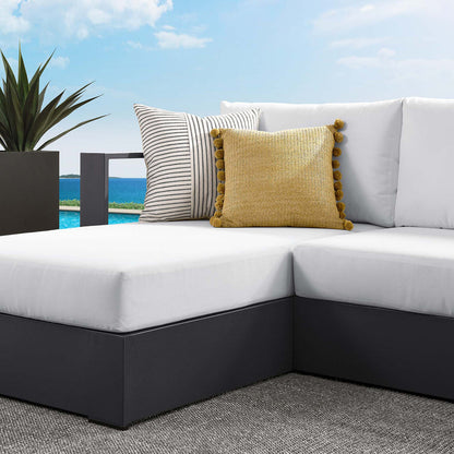 Tahoe 2-Piece Outdoor Patio Powder-Coated Aluminum Left-Facing Chaise Sectional Sofa Set - Gray White