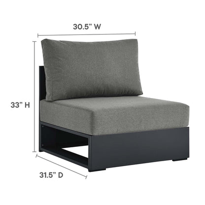 Tahoe 3-Piece Outdoor Patio Powder-Coated Aluminum Right-Facing Chaise Sectional Sofa Set - Gray Charcoal