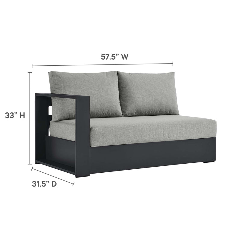 Tahoe 3-Piece Outdoor Patio Powder-Coated Aluminum Right-Facing Chaise Sectional Sofa Set - Gray Gray