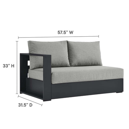 Tahoe 3-Piece Outdoor Patio Powder-Coated Aluminum Right-Facing Chaise Sectional Sofa Set - Gray Gray
